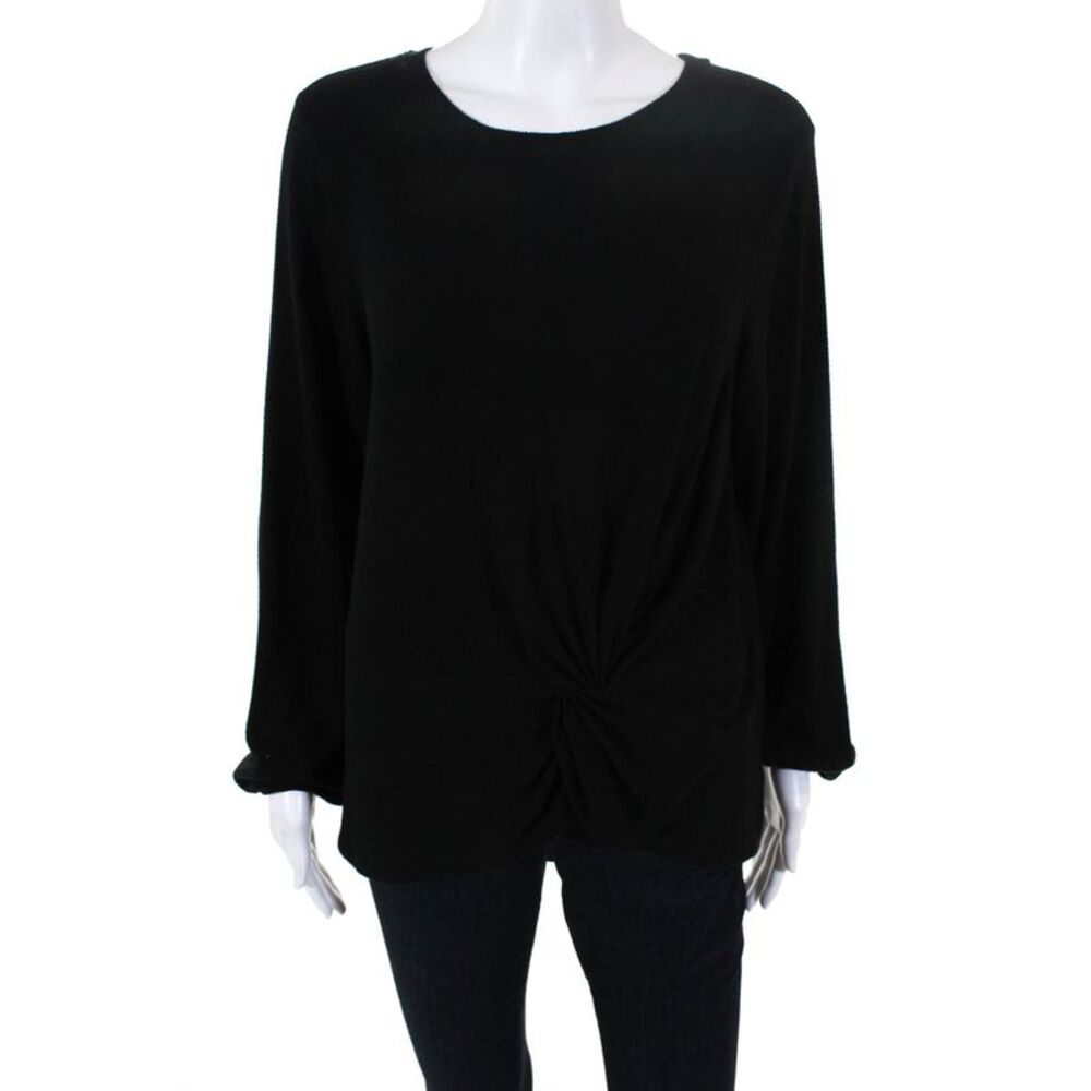 B Collection By Bobeau Womens Sierra Side Knot Top Sweater Black Size S 11637342
